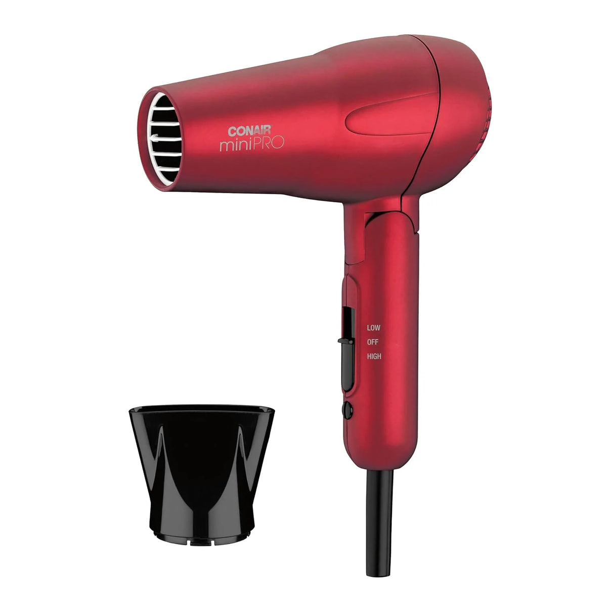 Conair Hair Dryer, Mini Pro, Travel, Folding Handle, Red