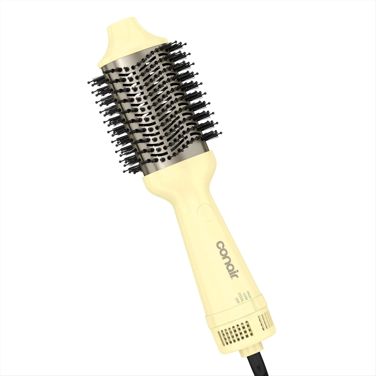 Conair Oval Blow Dryer Brush with Shea Butter Ceramic Technology, Yellow