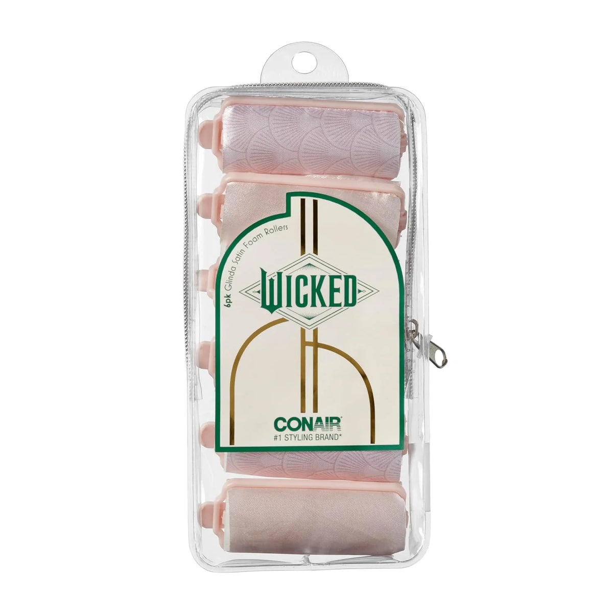 Wicked Glinda 6PK Satin Rollers - hair rollers - foam rollers - heatless hair curlers - Scunci by Conair