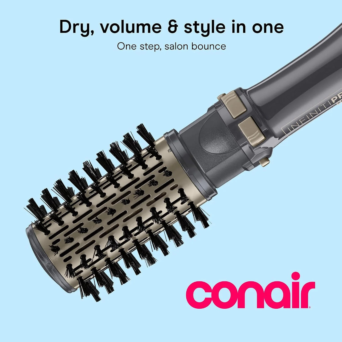 Conair InfinitiPRO Blow Dryer Brush Set, Rotating, 2" & 1" Brush Heads