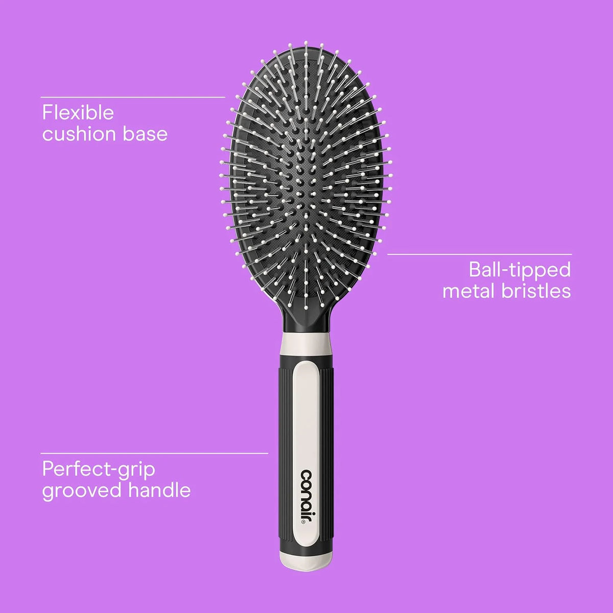 Conair Hair Brush, Detangling, Metal Bristles, Cushion Base