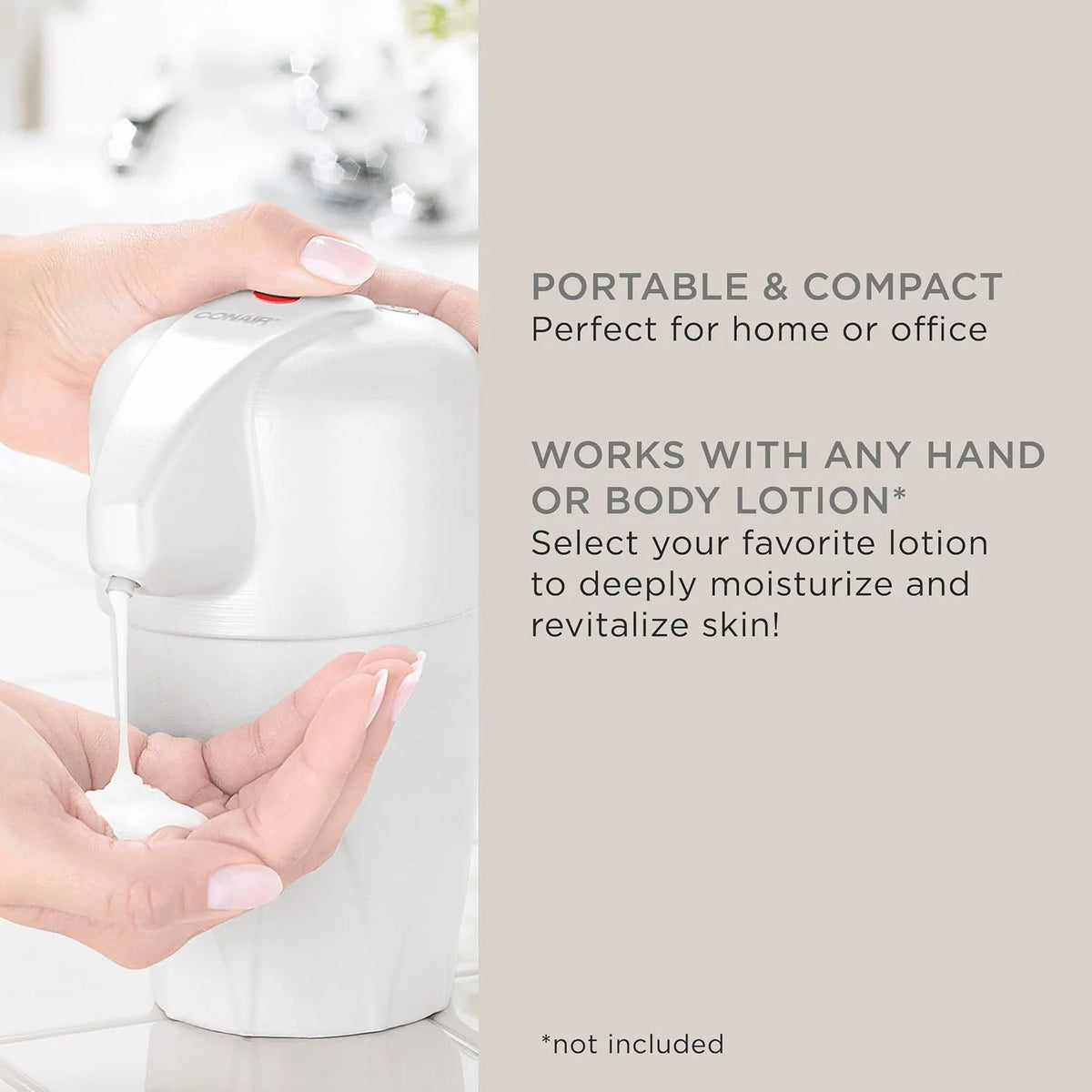 Conair Lotion Dispenser, Heated Lotion in 2 Minutes, White