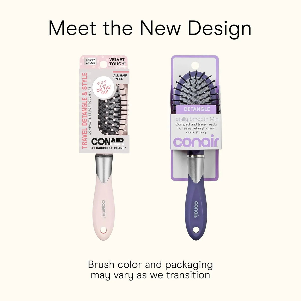 Conair Hair Brush, Totally Smooth Mini, Gentle Detangling, Blue