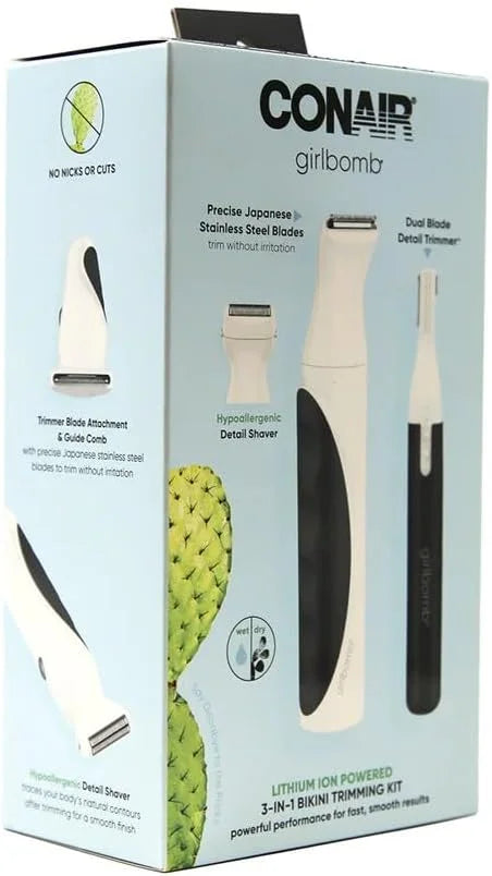 Conair Girlbomb 3-in-1 Bikini Trimming Kit, Japanese Steel