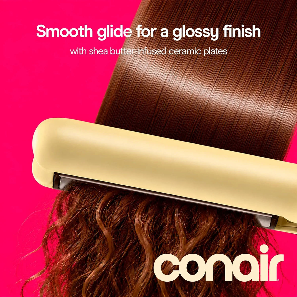 Conair 1" Ceramic Flat Iron with Shea Butter Ceramic Technology, Yellow