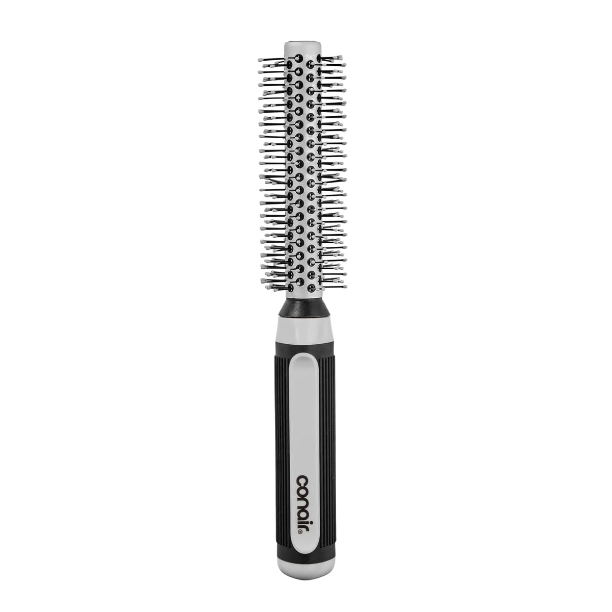 Conair Round Brush, Grip & Style, Metal, Nylon Bristle, Grey