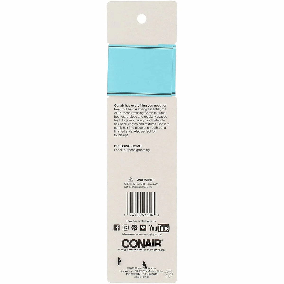 Con Dressing Comb Size Ea Conair Dressing Comb 1ct