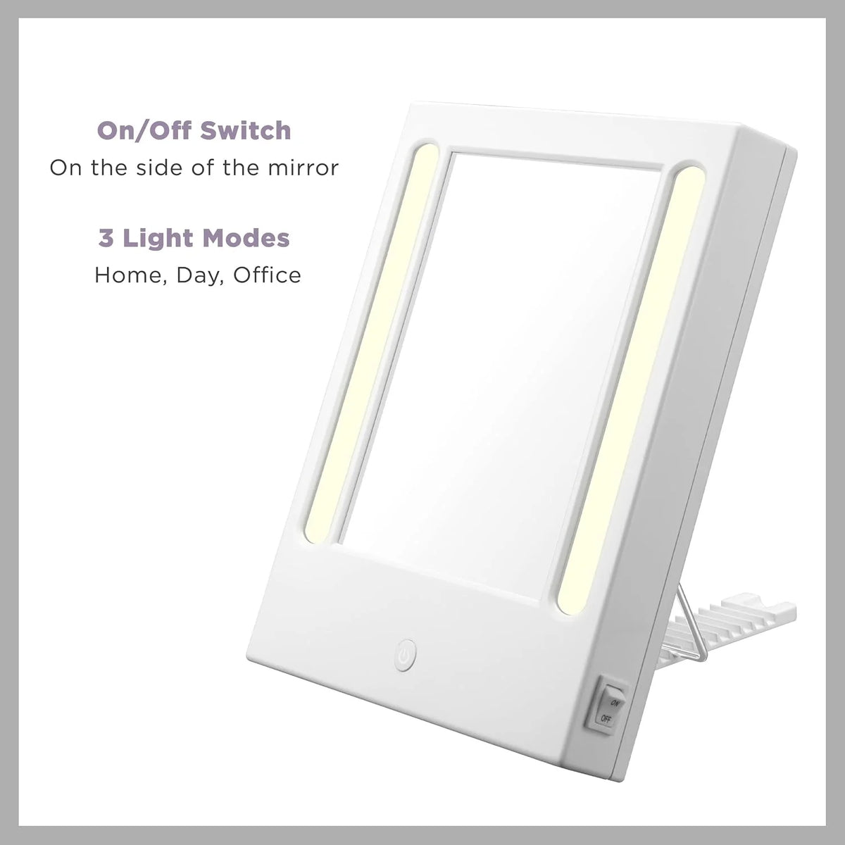 Conair Lighted Makeup Mirror, LED Vanity Mirror, 1X/5X Magnifying Mirror, Corded in Glossy White