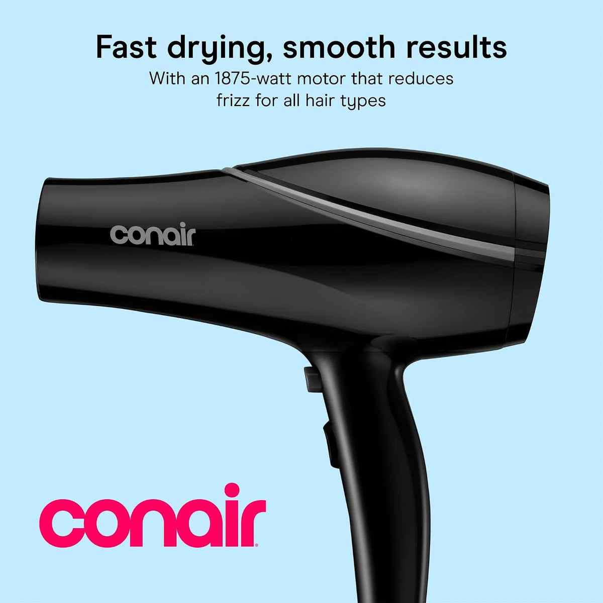 Conair Hair Dryer with Concentrator Attachment, Ceramic Technology, Black
