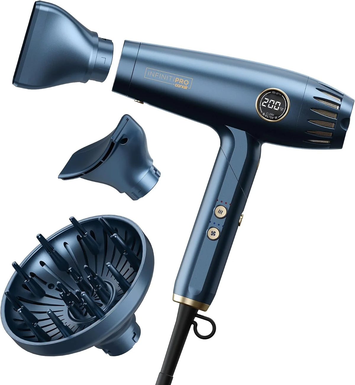 Conair Blow Dryer & Multi-Styler, 1875W, Secure-Fit Attachments