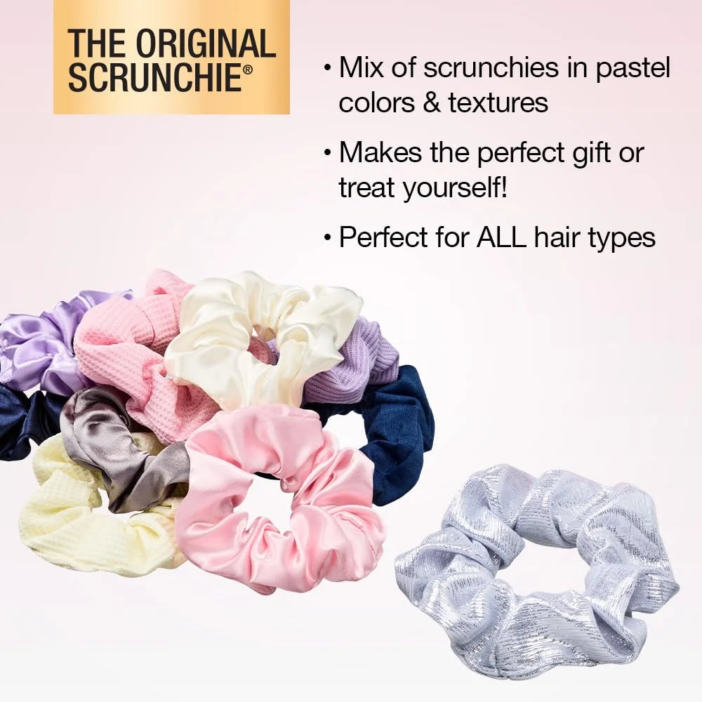 Scunci by Conair 10pk Scrunchie Box - hair ties - teen girl gifts trendy stuff - hair elastics - hair accessories for girls and women - Assorted Colors