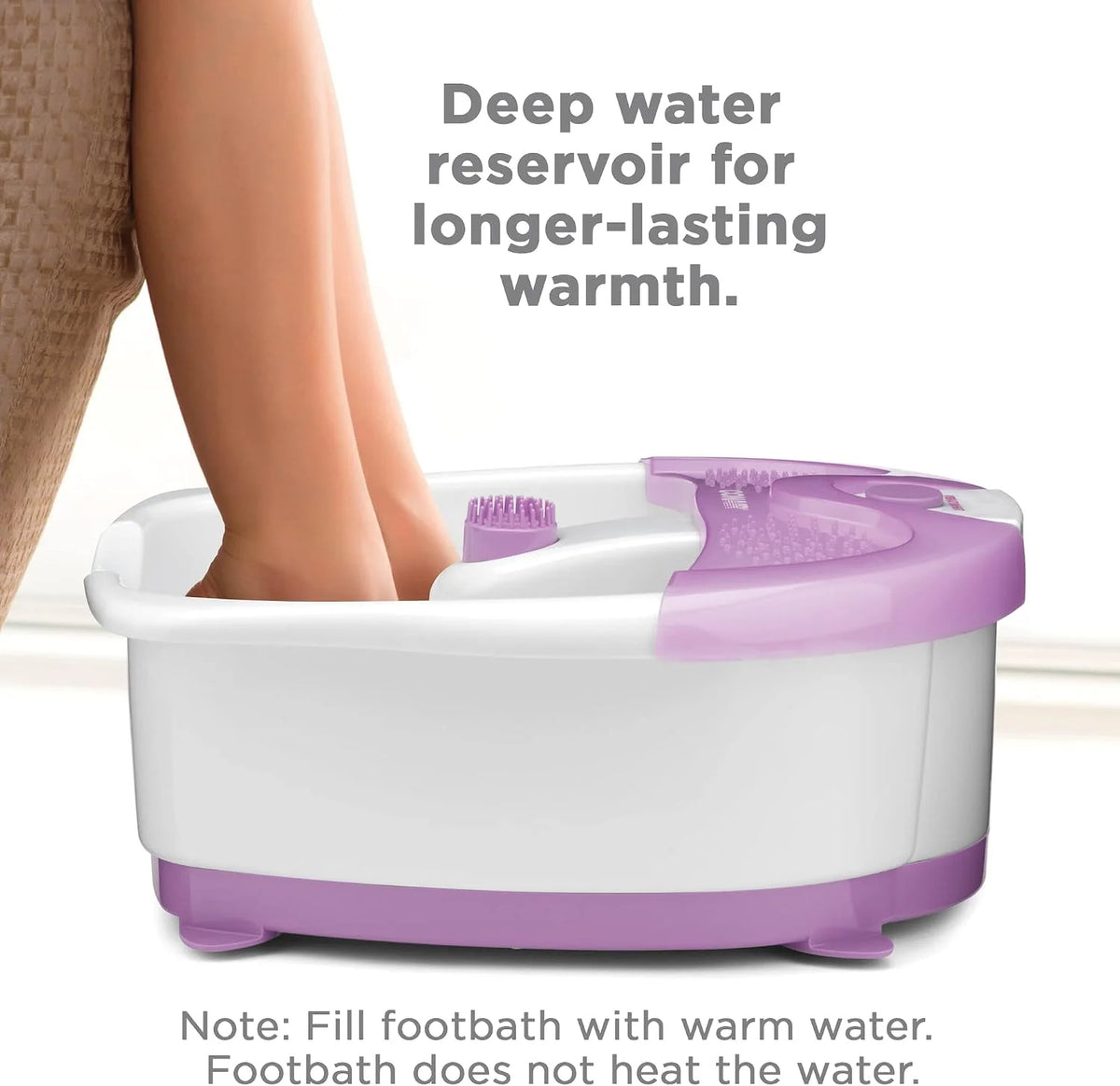 Conair Soothing Pedicure Foot Spa Bath with Soothing Vibration Massage, Deep Basin Relaxing Foot Massager with Jets, Pink/White