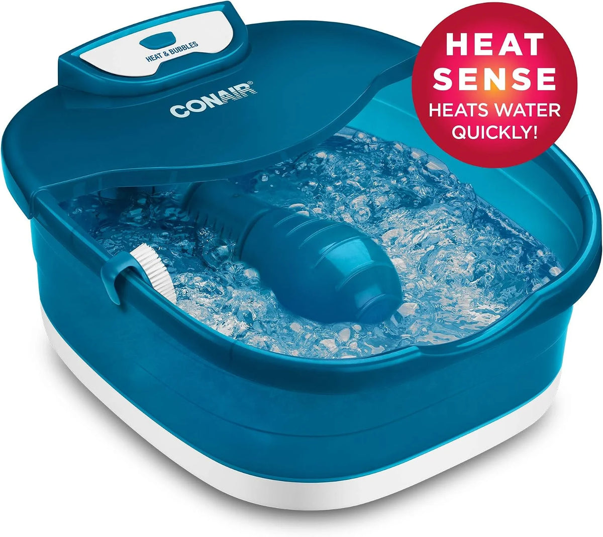 Conair Pedicure Foot Spa Bath with Heat reaching 104 Degrees, Massaging Foot Rollers, Soothing Bubbles, Pumice Stone and Nail Brush Included