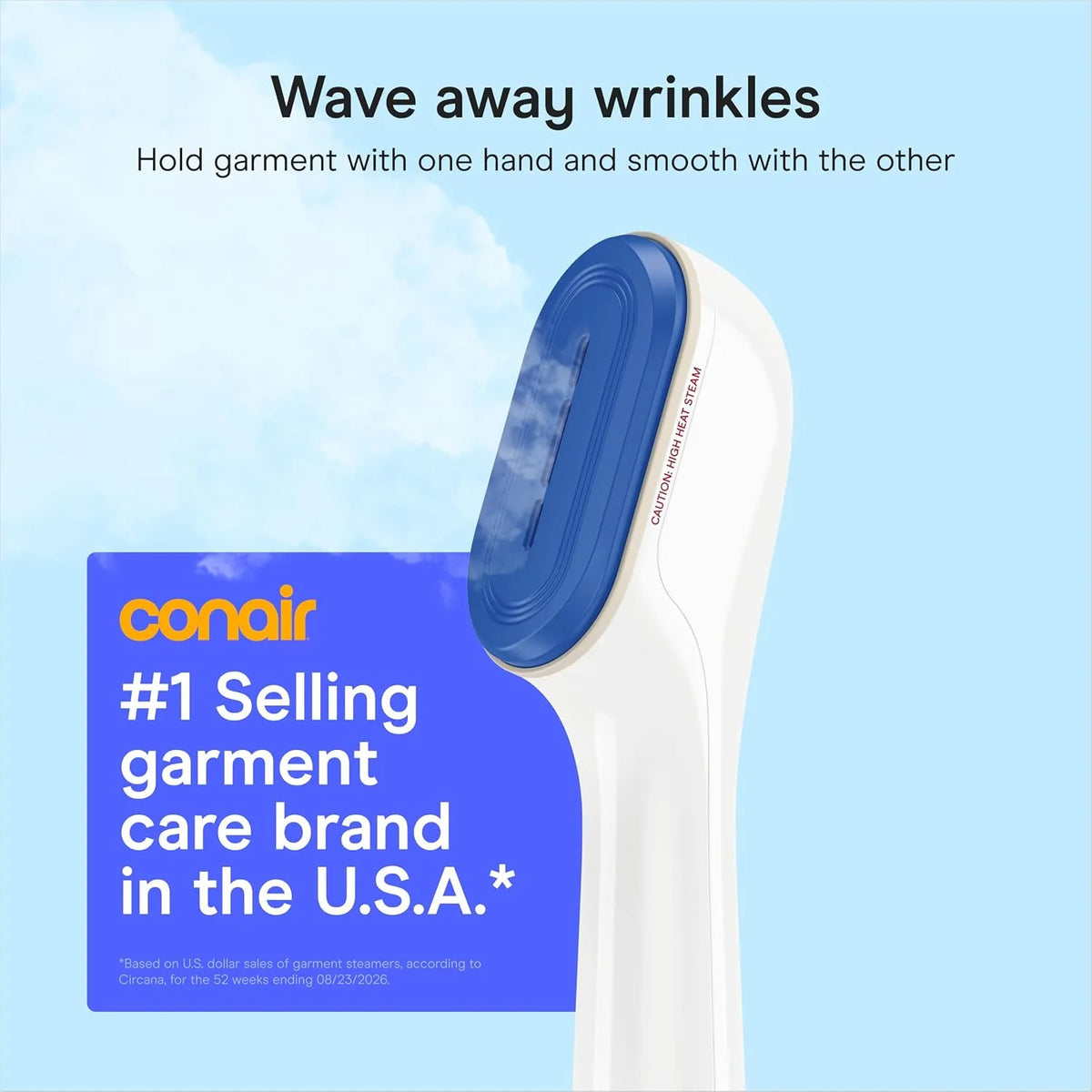 Conair Clothes Steamer, 2-in-1 Travel Steamer & Iron, Anti-Drip, White/Blue