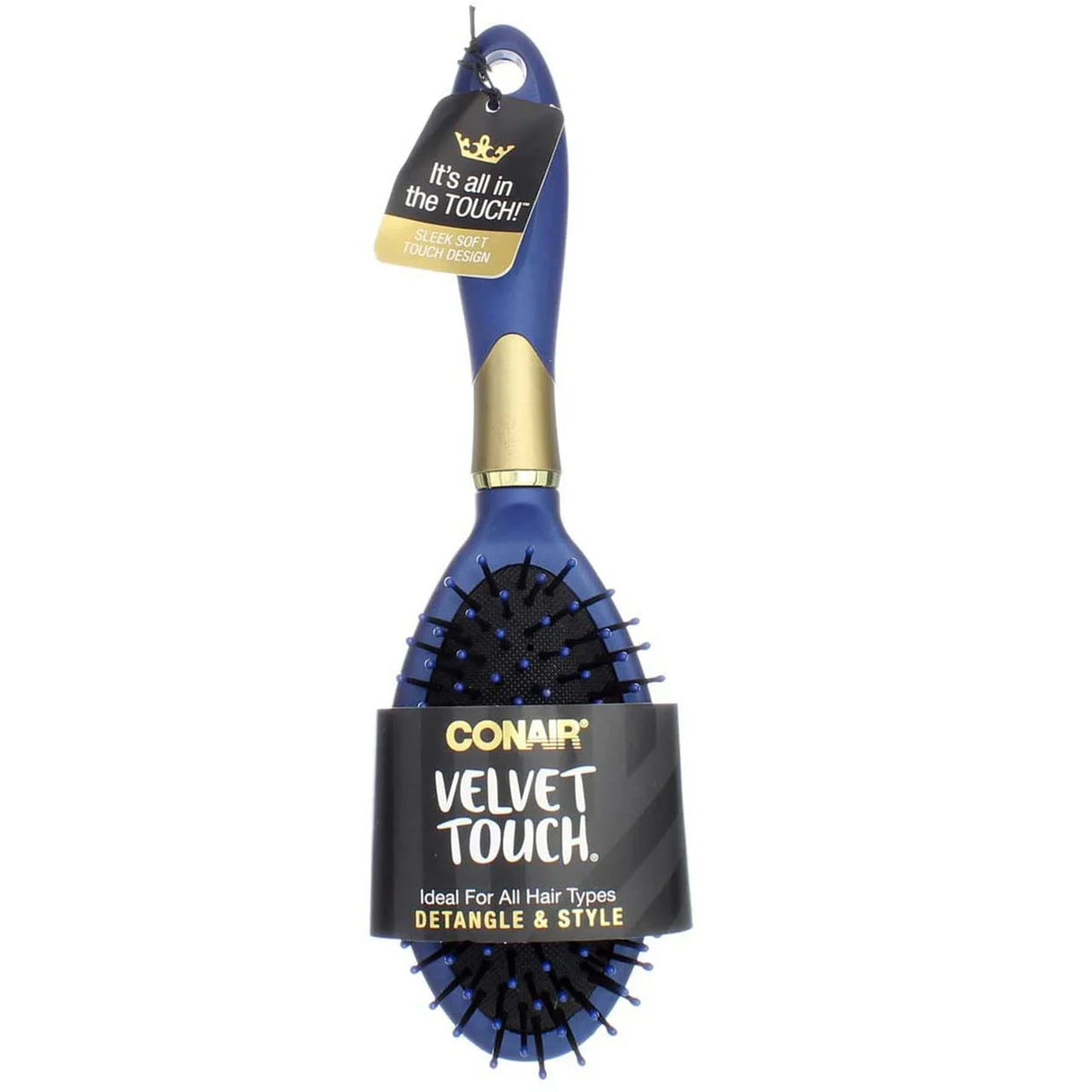 Conair Velvet Touch Round Cushion Based Hair Brush 1 ea ( Pack of 3)