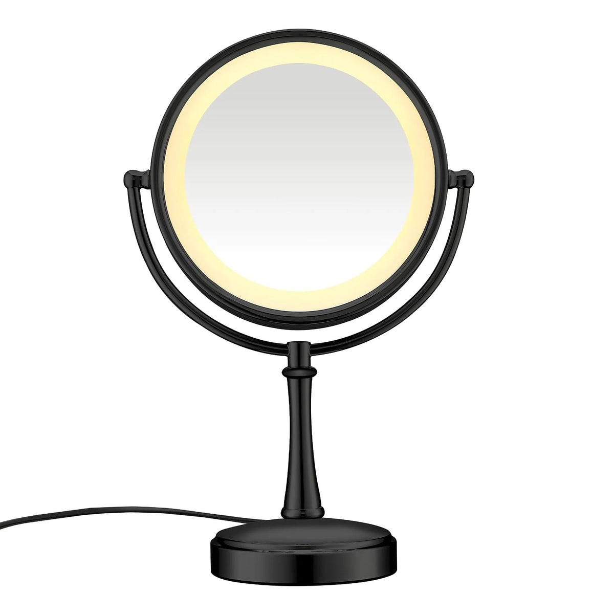 Conair Reflections 3-Way Touch Control Lighted Makeup Mirror, 1x/7x magnification, Matte Black , 1.0 Count