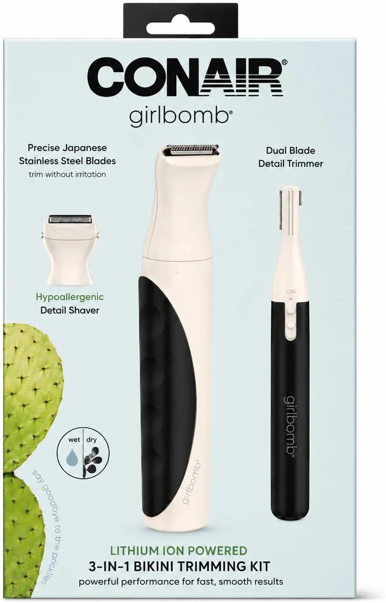 Conair Girlbomb 3-in-1 Bikini Trimming Kit, Japanese Steel