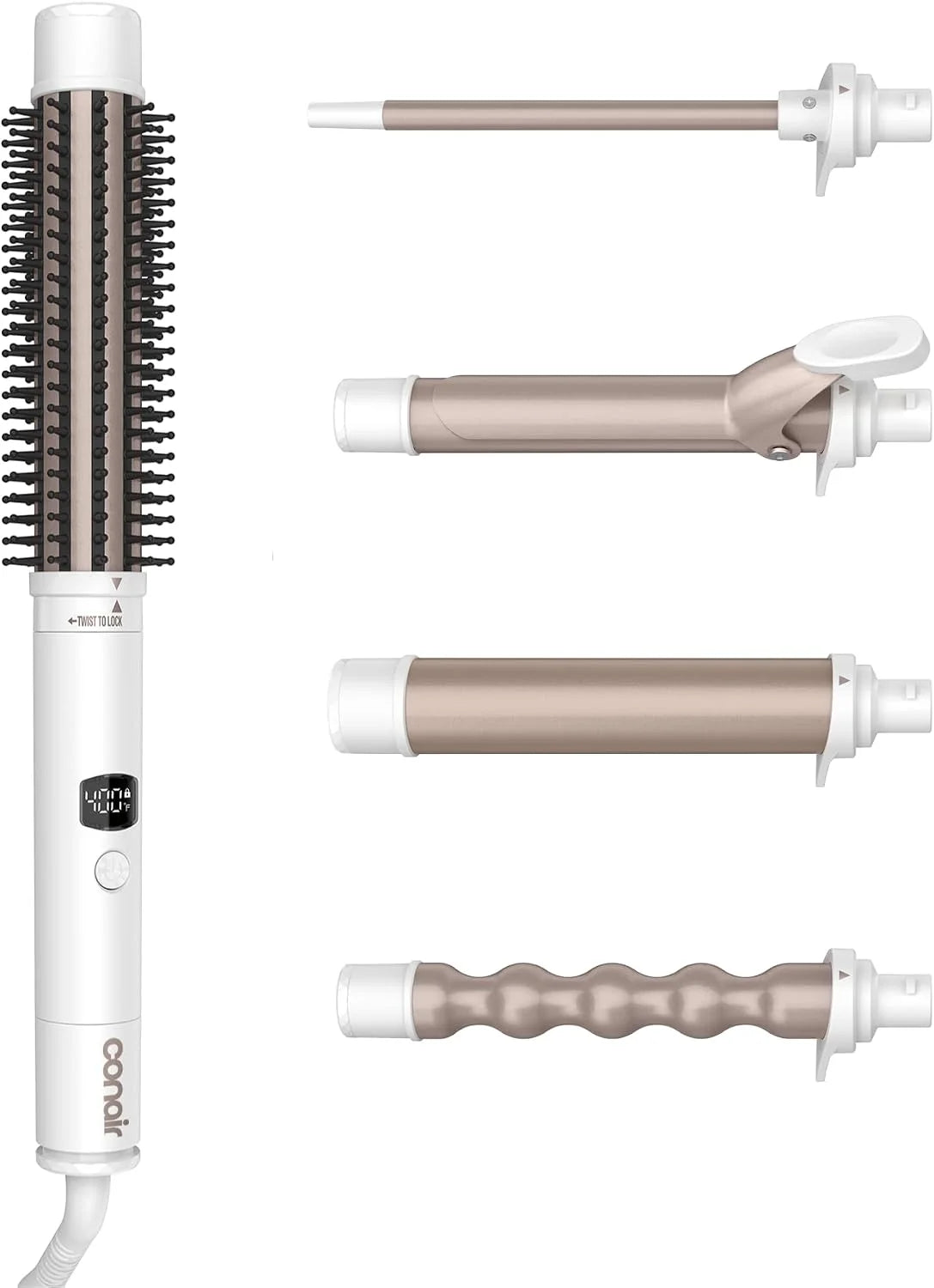 Conair 5-in-1 Multi-Styler, 5 Interchangeable Attachments, Double Ceramic