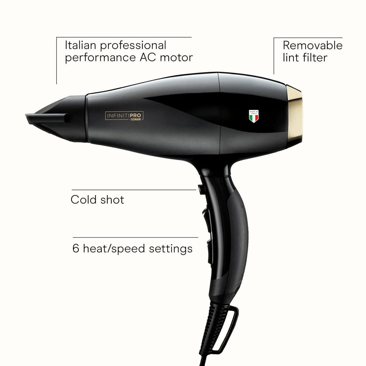 Conair Hair Dryer, INFINITIPRO, ArteBella, Italian Performance