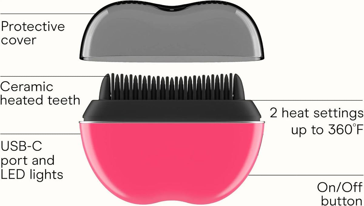 Conair 5-Minute Fix Touch-up Tool Straightening Brush, Rechargeable, Pink