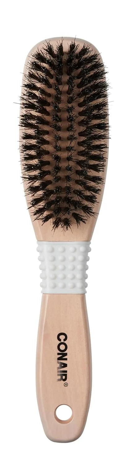 Conair Mixed Boar Bristle Hair Brush, Anti-Frizz, Wooden Handle