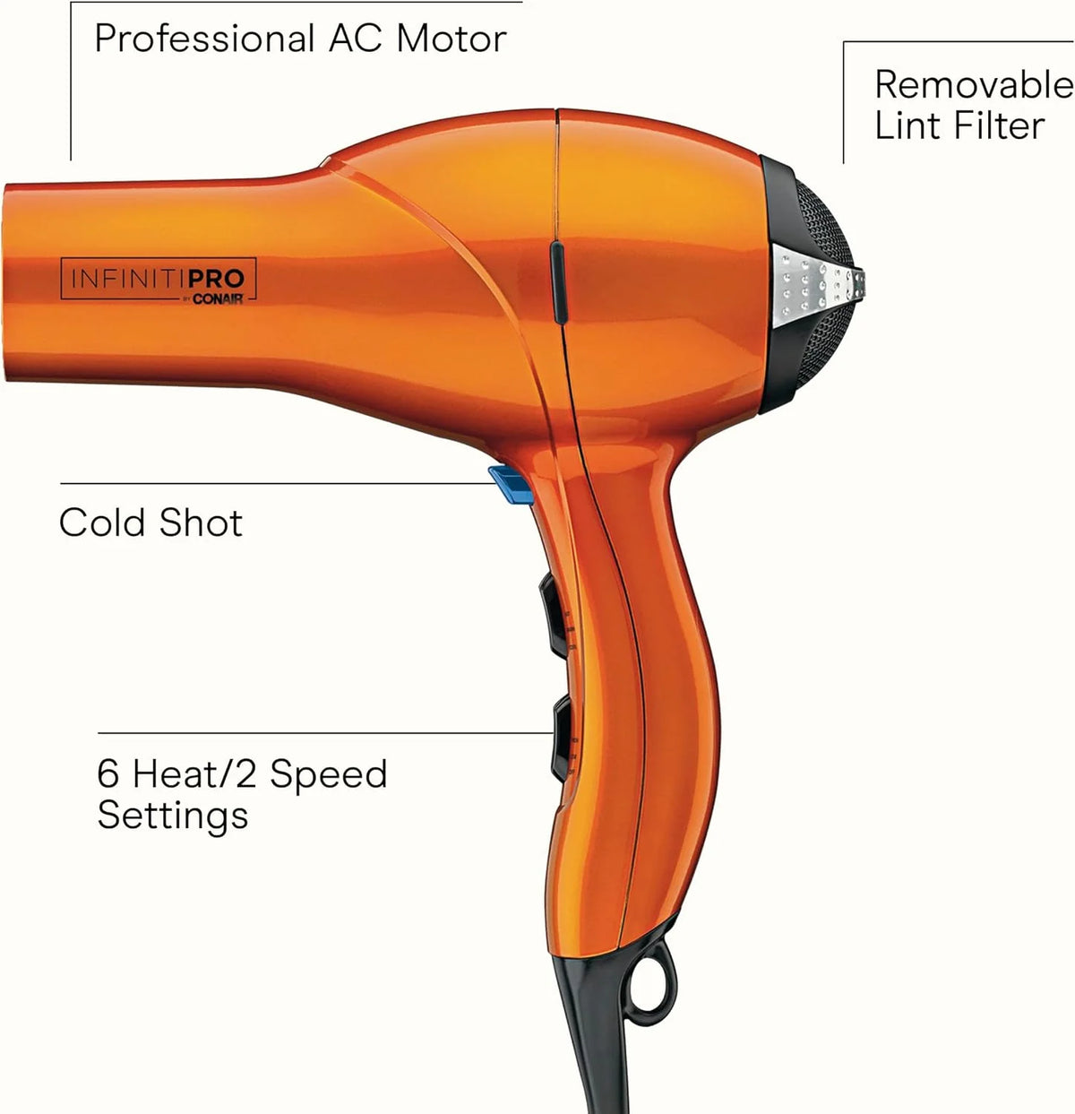 Conair Infiniti PRO Hair Dryer with Diffuser, Concentrator & Blowout Brush