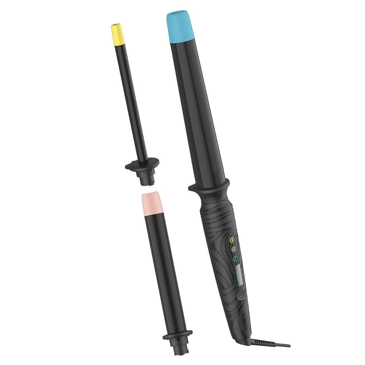 Conair The Curl Collective 3-in-1 Ceramic Curling Wand, 3 Interchangeable Barrels Designed to Create a Specific Curl Pattern - 1/2" Super Slim, 1", and 1 1/4" to 1" Tapered