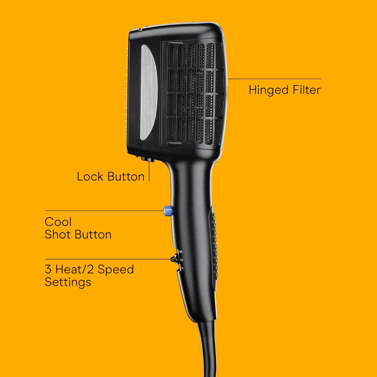 Conair Hair Dryer, INFINITIPRO, 3-in-1 Styling, 1875W, Black