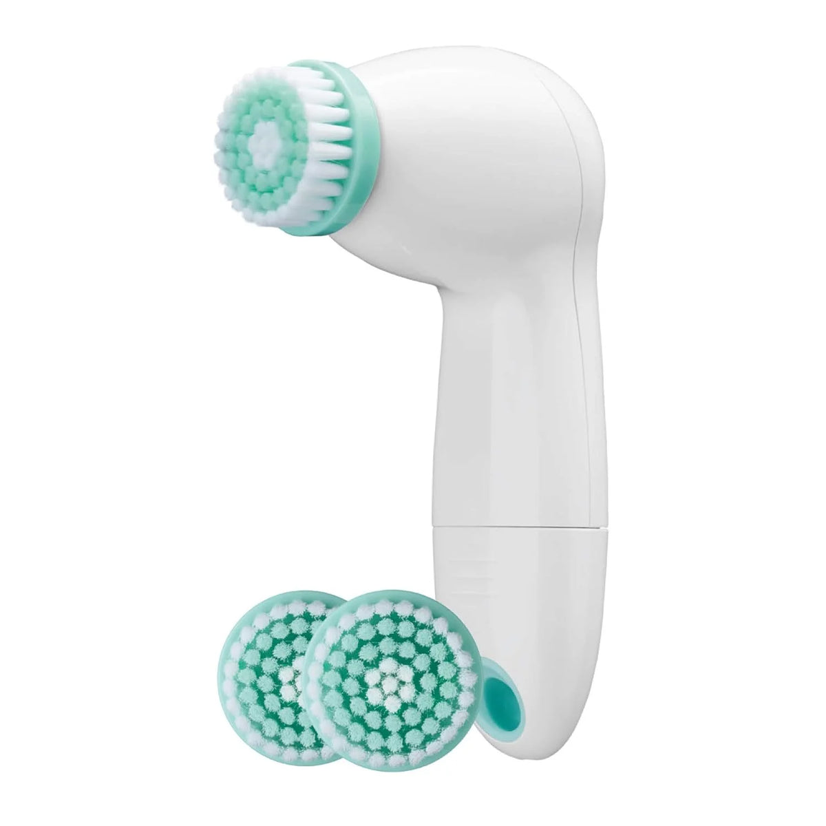 True Glow by Conair Battery Operated Facial Cleansing Brush, Sonic Face Scrubber with 3 Brush Heads, Waterproof Skin Care Tool, Model FCB6