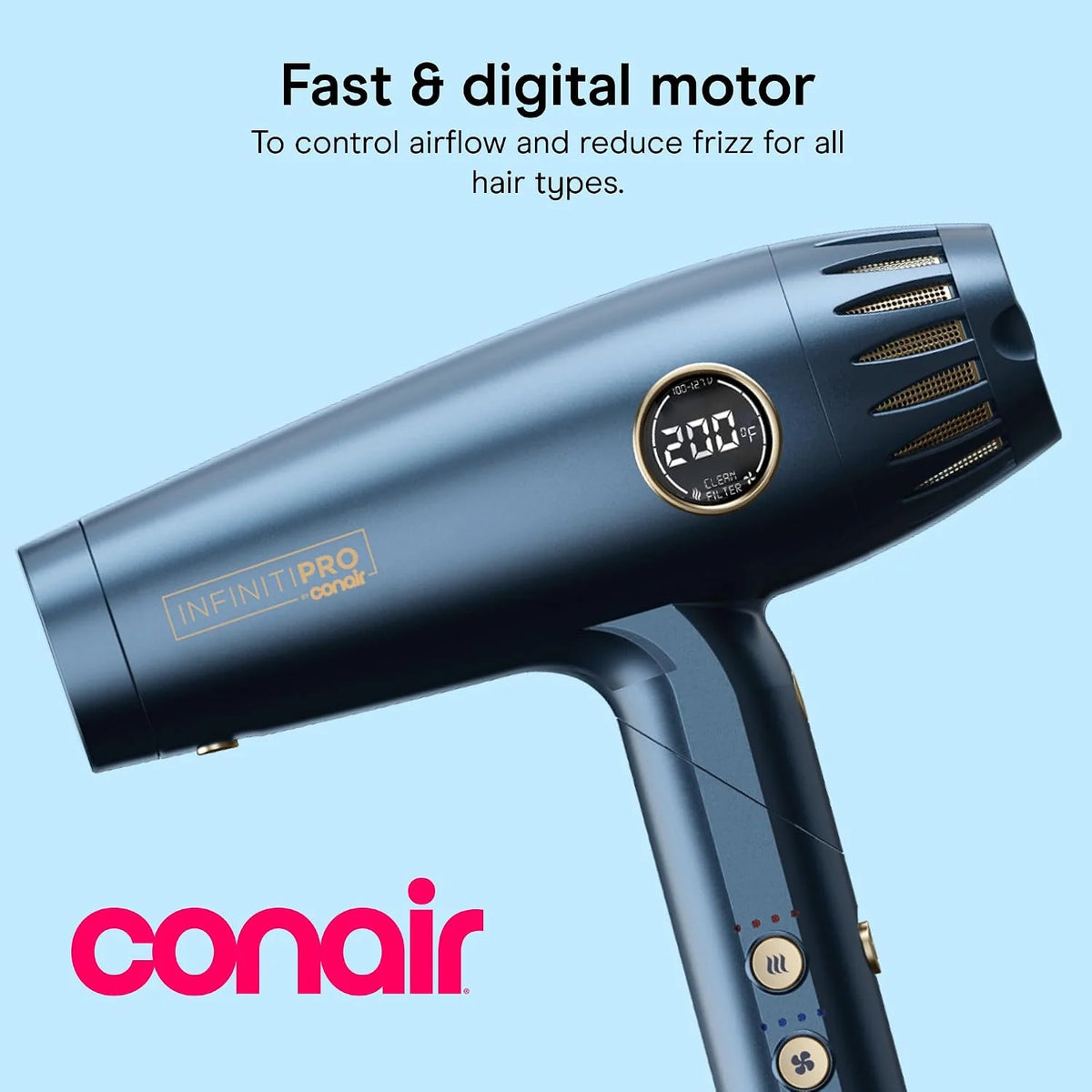 Conair Blow Dryer & Multi-Styler, 1875W, Secure-Fit Attachments