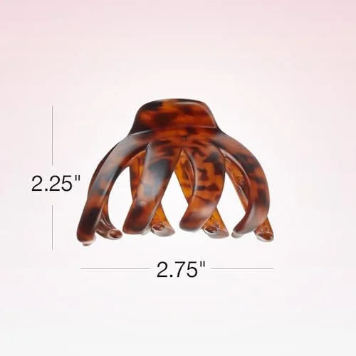 Scunci by Conair jaw claw clips - hair accessories for women - claw clips for thick hair - claw clip - Octopus Clip - Tortoise Brown & Black - 2 Count