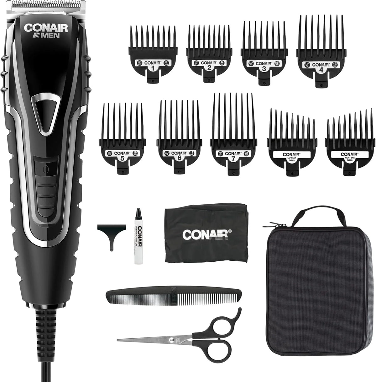 Conair Barber Haircut Clippers - Hair Trimmer - 16-Piece Haircut Kit