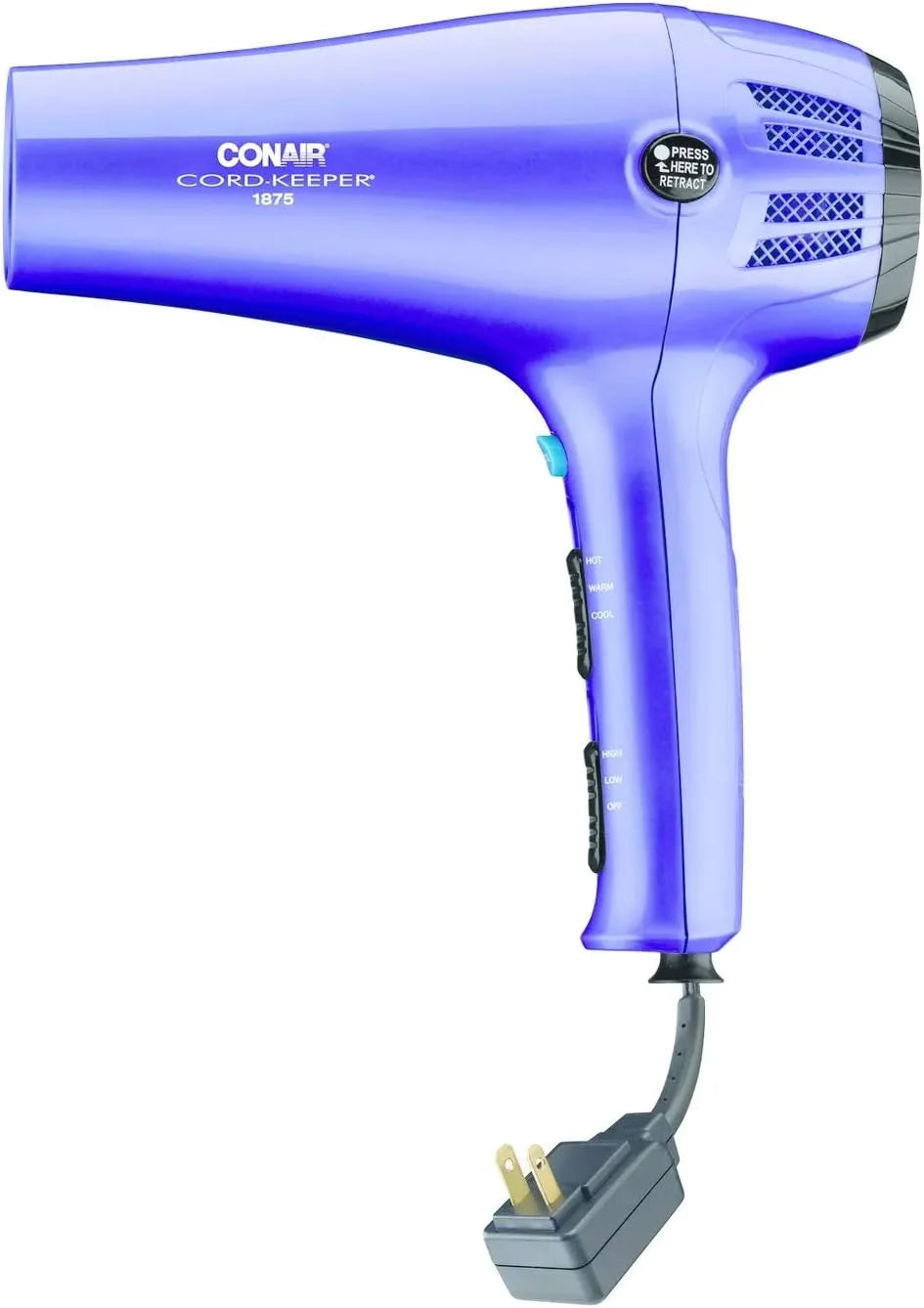 Conair Ionic Cordkeeper Dryer, Purple/Blue